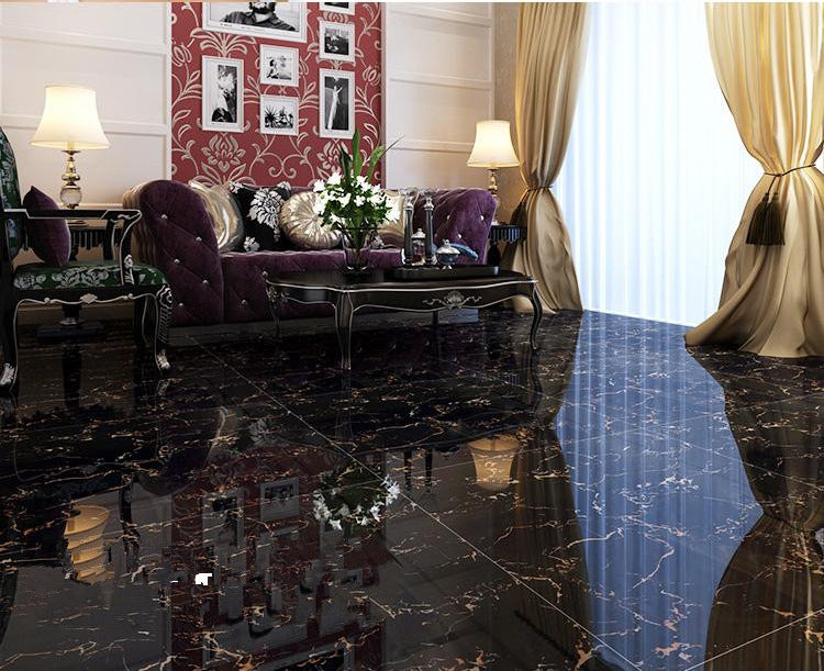 Gạch Tráng Men Đánh Bóng Toàn Phần Hiện Đại Màu Tím Đỏ Gạch Sẫm 60X60 Dùng Cho Sàn Phòng Khách, Phòng Ăn, Tường Nội Thất