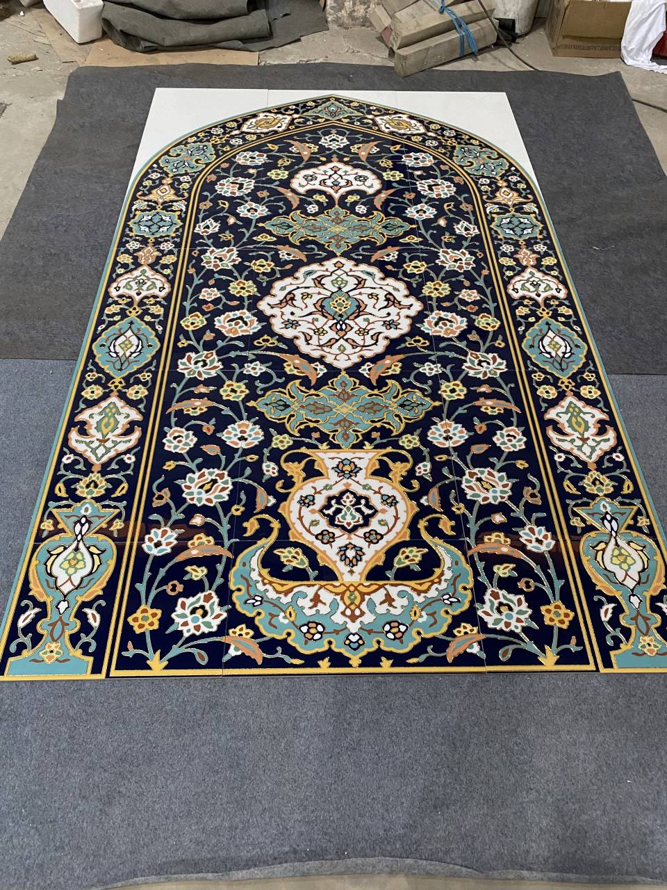 Tấm gạch men Hồi giáo 5x5 thủ công họa tiết tùy chỉnh, dùng để trang trí tường nội và ngoại thất làm đường viền