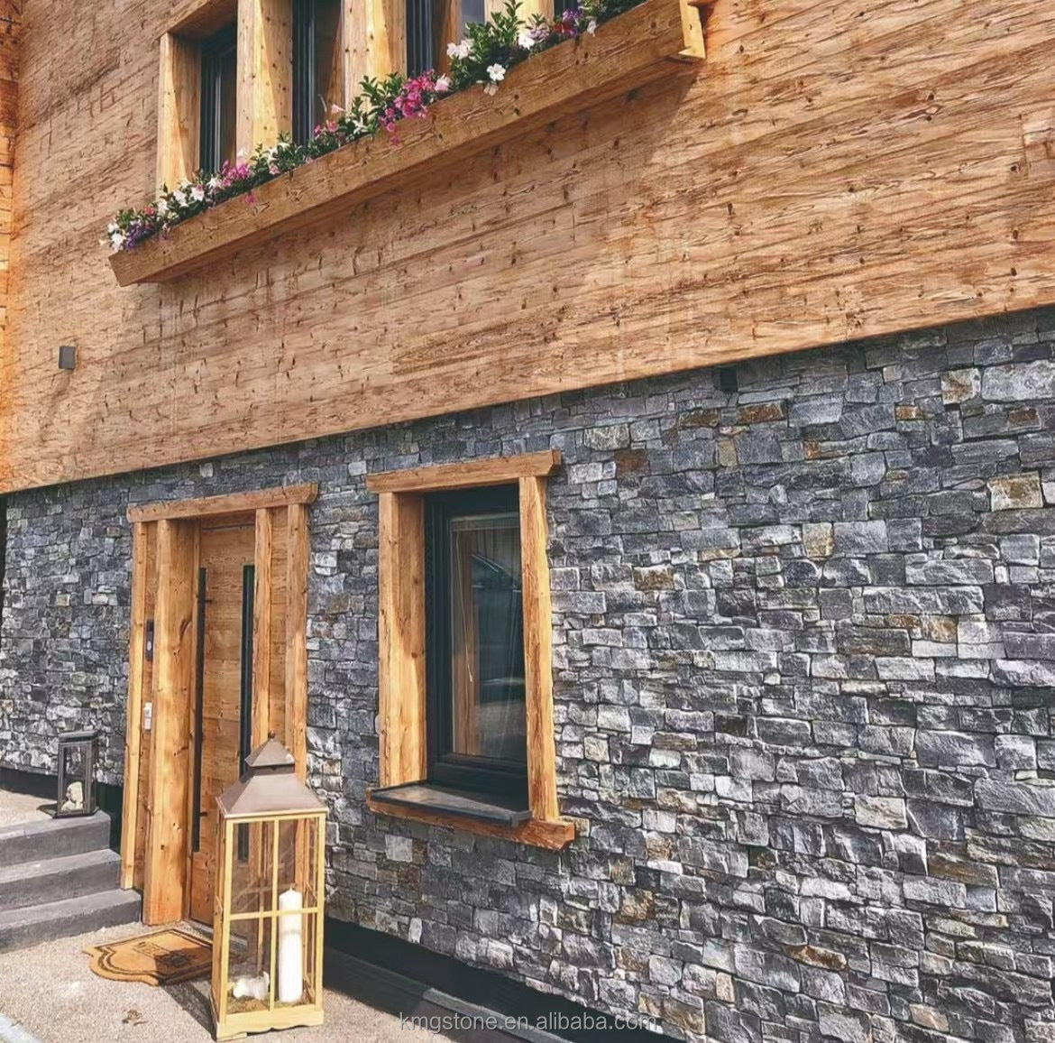 Nhà Phổ Biến Tấm ốp đá phiến thạch anh Xanh Tự nhiên dùng ngoài trời