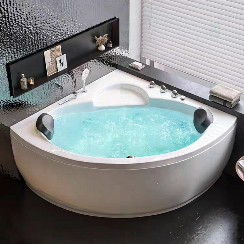 Bồn tắm spa nước nóng góc Acrylic mát-xa xoáy nước màu trắng dành cho 2 người