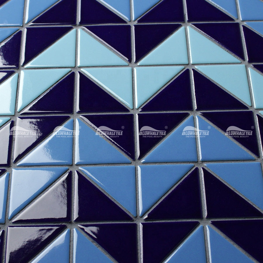 Gạch Mosaic Tam Giác Sứ Bể Bơi Ngoài Trời