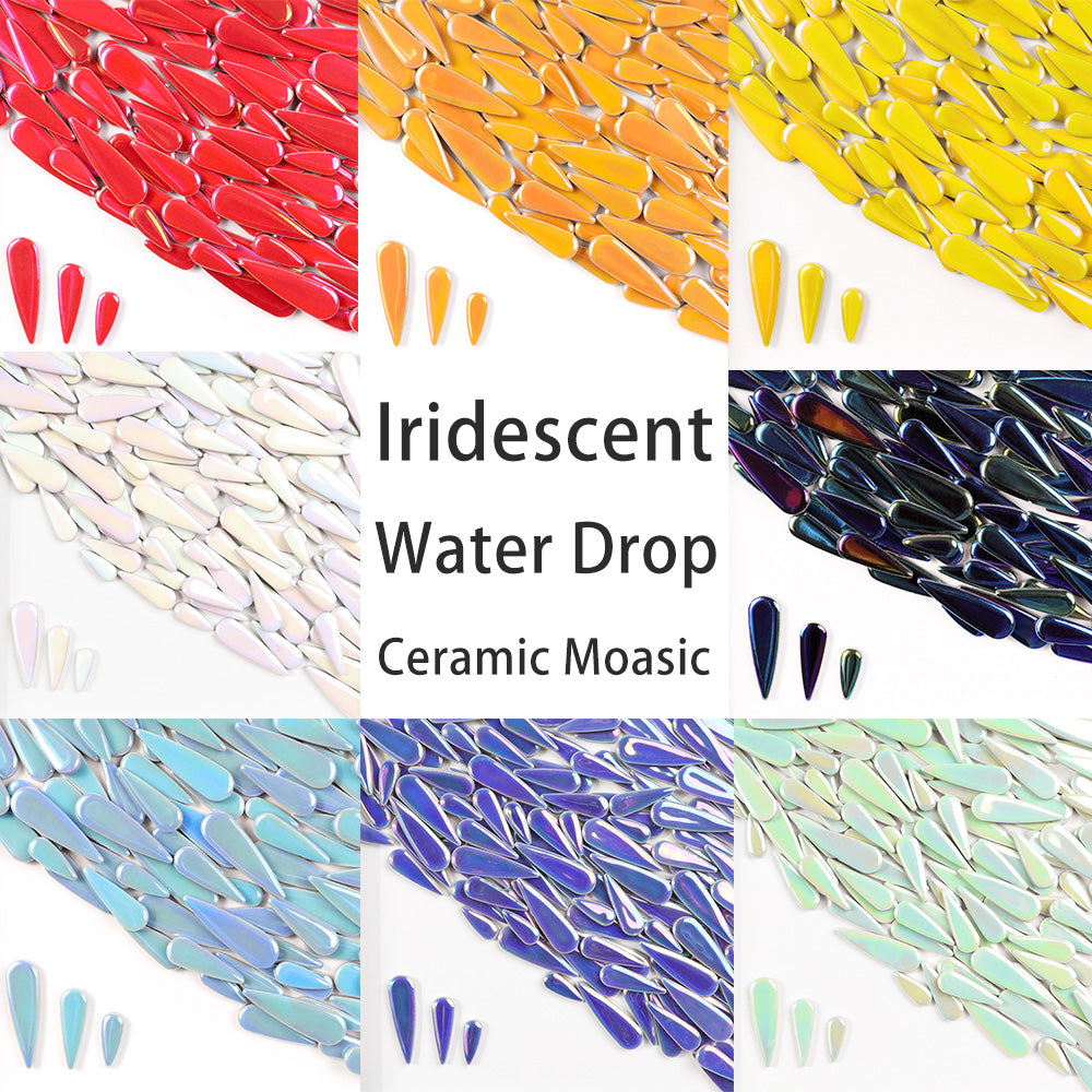 Gạch Mosaic Gốm Sứ Hình Giọt Nước Óng Ánh Hiện Đại, Đồ Thủ Công DIY, Mảnh Mosaic Hình Hoa 3 Kích Thước, Tác Phẩm Nghệ Thuật, Khung Ảnh, Cốc, Chậu Hoa