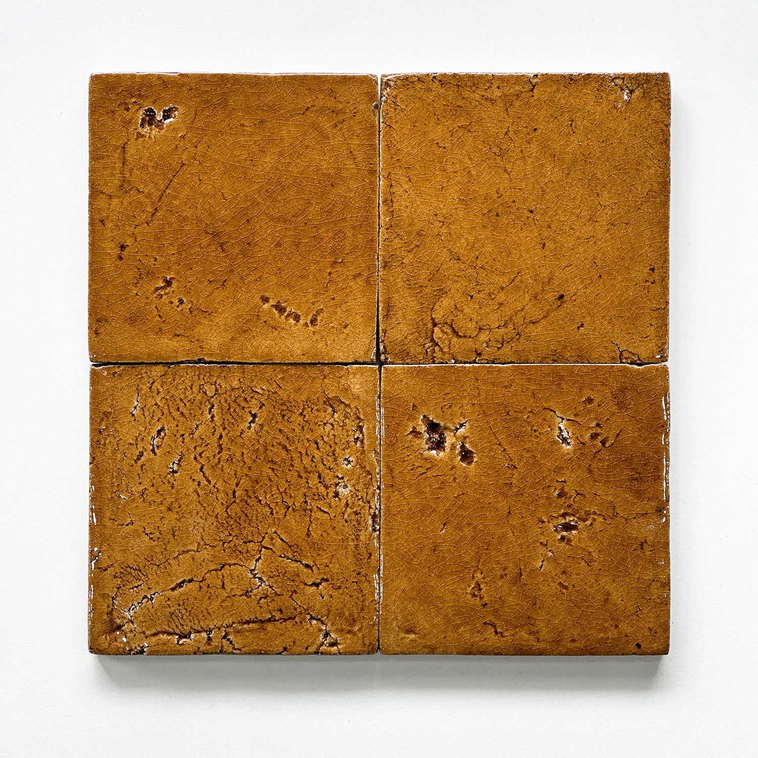 Gạch Đất Sét Nghệ Thuật Cổ Điển Làm Thủ Công Họa Tiết Rạn Băng Xanh Vàng, Phát Sáng, Chịu Lửa Dùng Cho Tường Ngoài, Gạch Sân Vườn Xanh Vàng