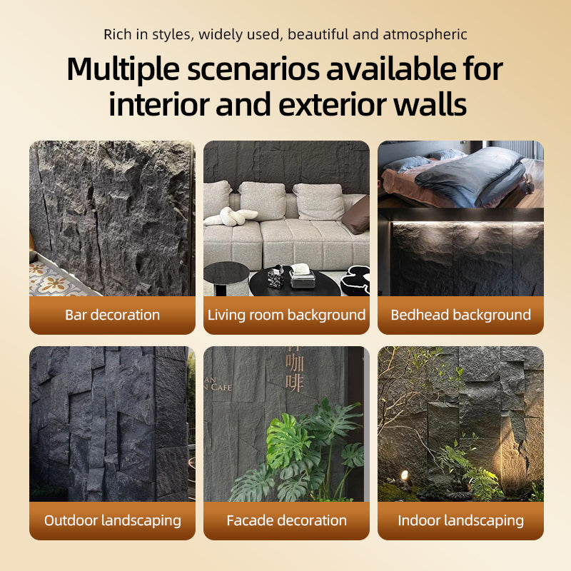 Tấm ốp trang trí tường nền đá nhân tạo PU hiện đại giả đá văn hóa và đá vôi nội ngoại thất