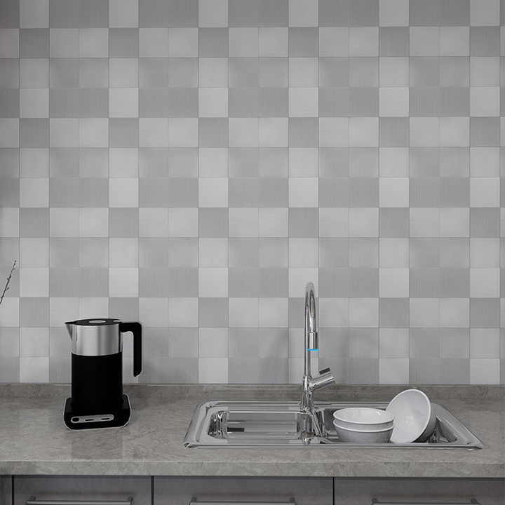 Gạch ốp tường nhà tắm bằng nhôm khảm bền chắc, thiết kế 3D tự dính