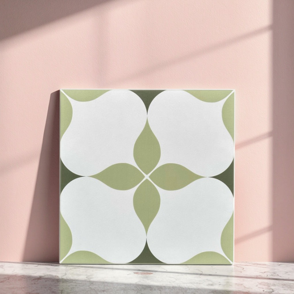 Gạch Porcelain Phong cách Đồng quê Cổ điển Hoa văn Mờ Nhám 400x400mm Ốp Lát Sàn Tường Trang Trí Chống Trượt