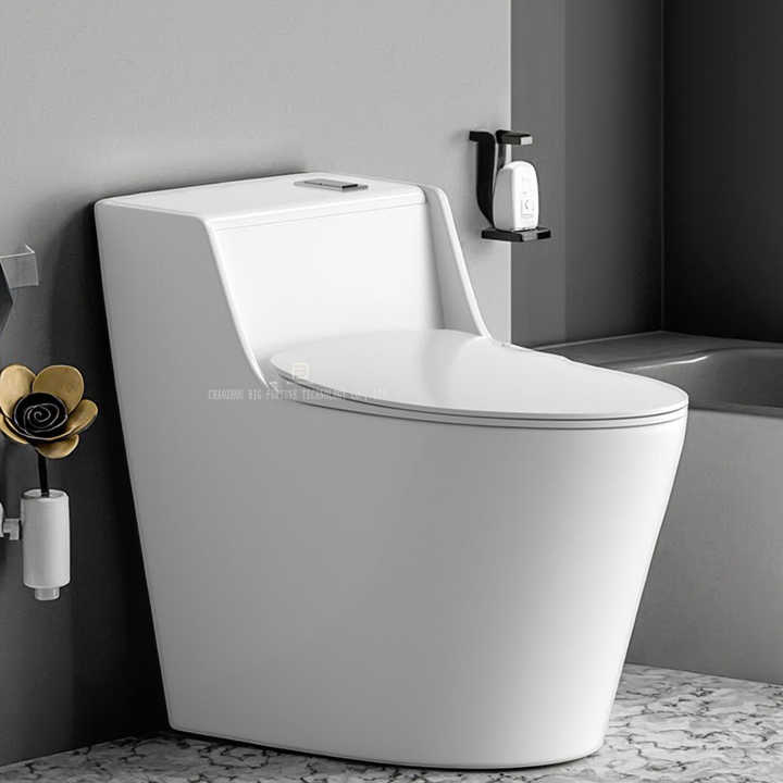 Bồn cầu xả Siphon kiểu dáng hiện đại, bồn cầu Commode, bồn cầu sứ lắp sàn, bồn cầu một khối Siphon cho phòng vệ sinh