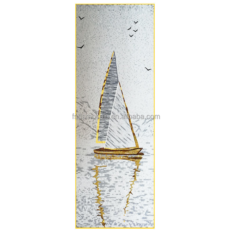 Tranh khảm mảnh kính trang trí tường phòng khách hành lang theo họa tiết nữ tính cao cấp đặt làm riêng