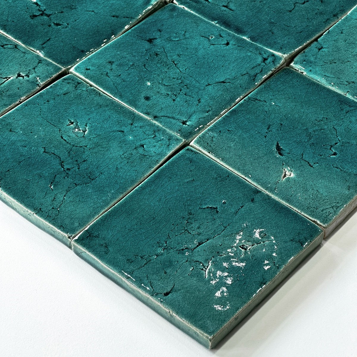 Gạch Đất Sét Nghệ Thuật Cổ Điển Làm Thủ Công Họa Tiết Rạn Băng Xanh Vàng, Phát Sáng, Chịu Lửa Dùng Cho Tường Ngoài, Gạch Sân Vườn Xanh Vàng