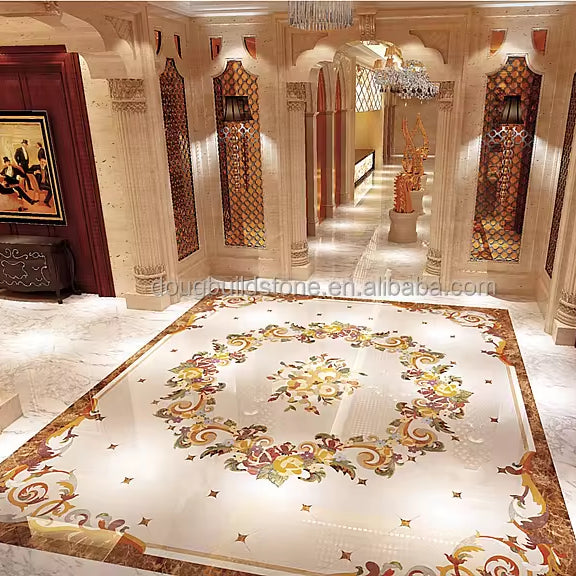 Dougbuild Sàn Cẩm Thạch Parquet Vuông Màu Be Tinh Tế