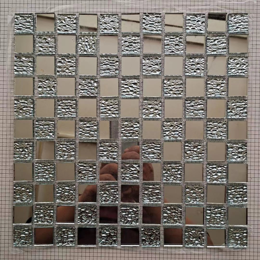 Gạch Mosaic Thủy Tinh Kim Cương Vàng 3D Vuông Phổ Biến