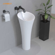 Chậu rửa mặt bằng đá nhân tạo bán chạy có chân đế, giá rẻ, chậu rửa mặt đứng