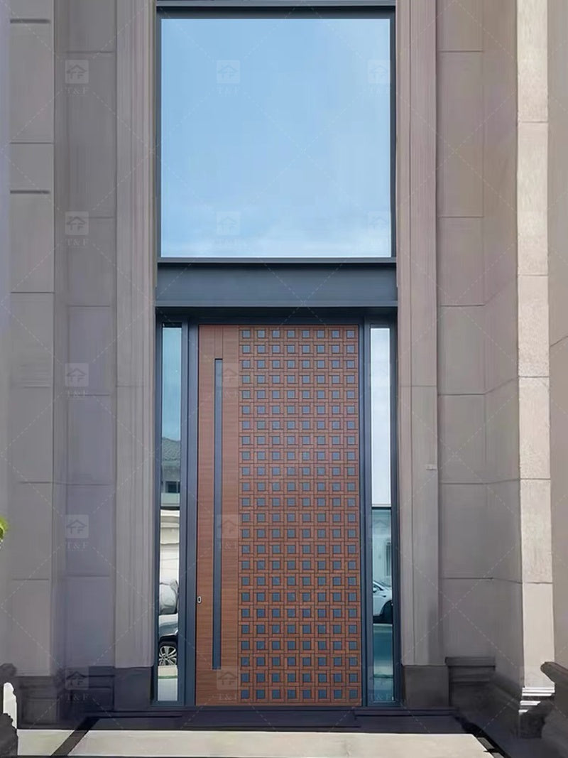 Cửa Chính Nhôm An Ninh Hoàn Thiện Chống Thấm Nước Phong Cách Hiện Đại Tối Giản