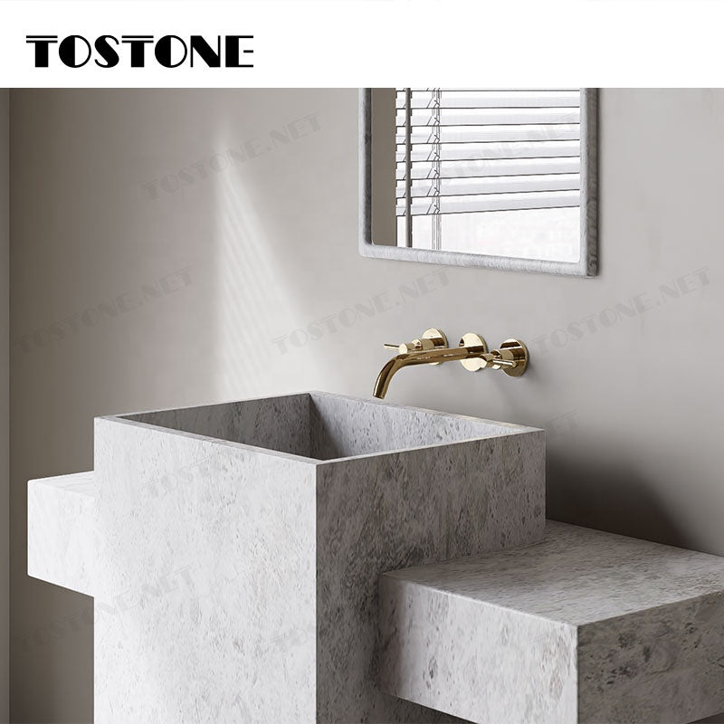 Tostone Mặt Bàn Lavabo Phòng Tắm Đứng Độc Lập Bề Mặt Mài Mờ Đá Cẩm Thạch Trắng Lorde Tự Nhiên Thời Trang Dùng Để Trang Trí Chậu Rửa Mặt Gia Đình