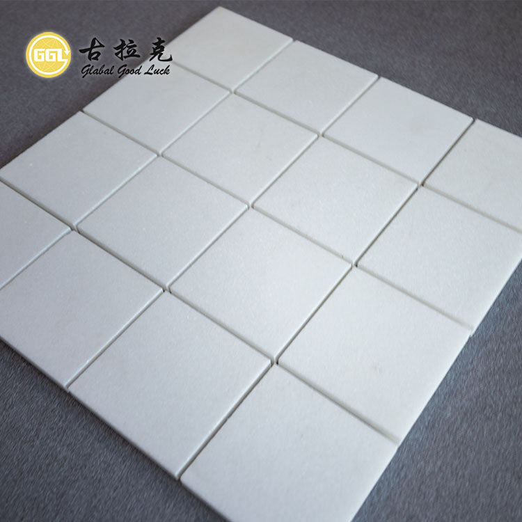 Gạch ốp lát tường sàn mosaic đá cẩm thạch vuông trắng Thassos Hy Lạp chất lượng cao dày 10mm