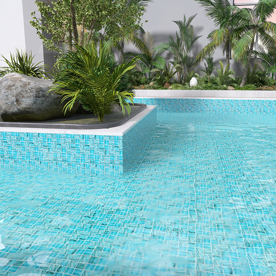 Gạch Mosaic Kính Màu hổ phách Bluwhale