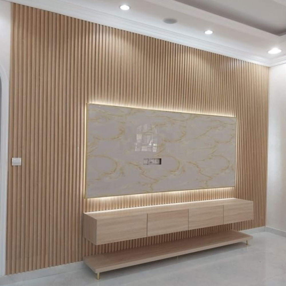 Tấm ốp tường WPC tùy chỉnh trong nhà chống thấm nước đá dệt thân thiện môi trường