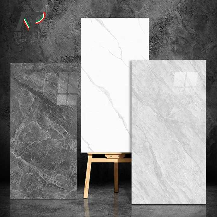 Gạch đá cẩm thạch nguyên khối 600x1200mm Gạch sứ đánh bóng hoàn toàn Gạch lát sàn và ốp tường trong nhà