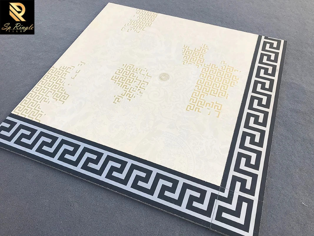 Gạch Viền Vàng Springletile Vân Gỗ Sứ Cao Cấp