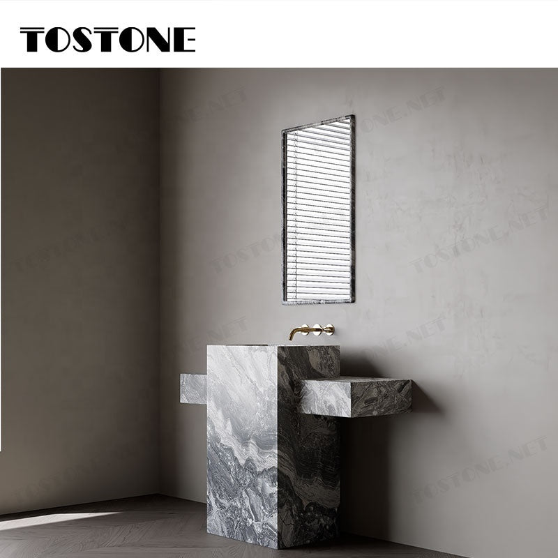 Mặt bàn trang điểm phòng tắm đứng độc lập Tostone đá cẩm thạch nâu Venice tự nhiên sang trọng bề mặt mài