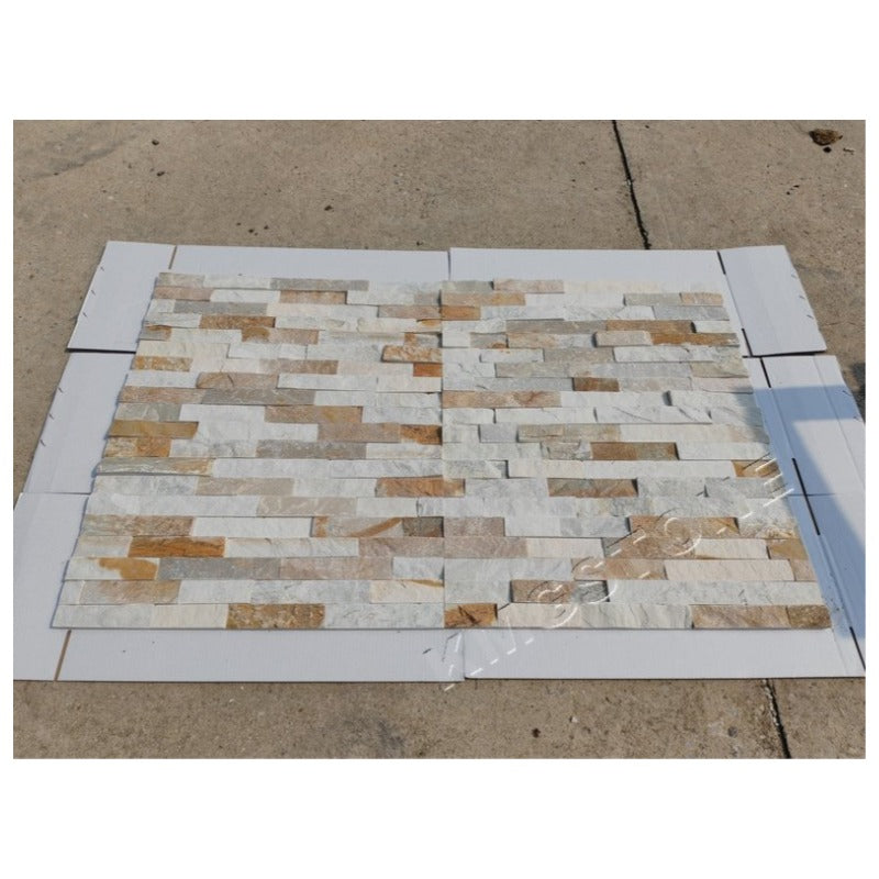 Gạch ốp tường đá Quartzite vàng mật ong, hiện đại tự nhiên, chất lượng cao, kiểu đá gờ, kháng axit, giá cạnh tranh.