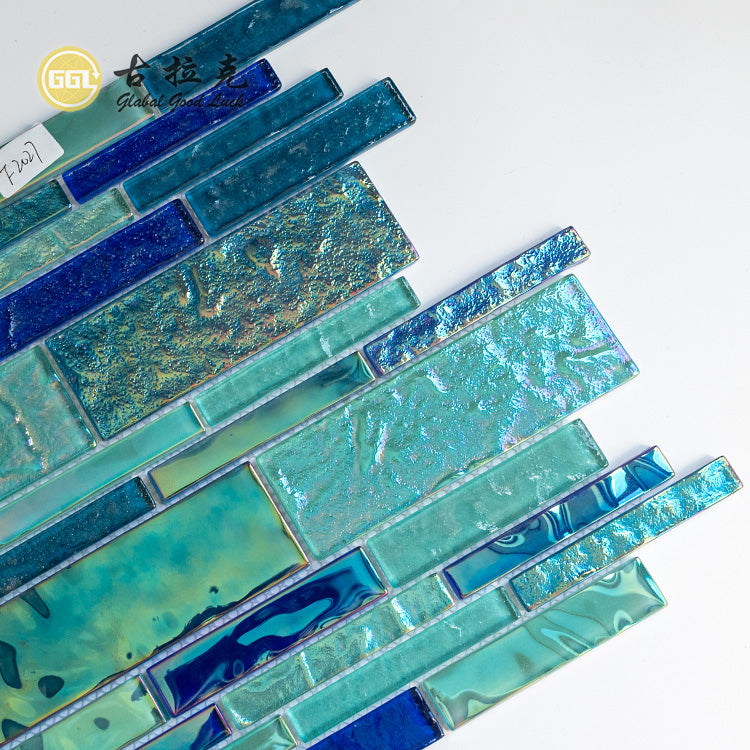 Gạch mosaic thủy tinh dải pha lê cầu vồng trang trí tường và hồ bơi