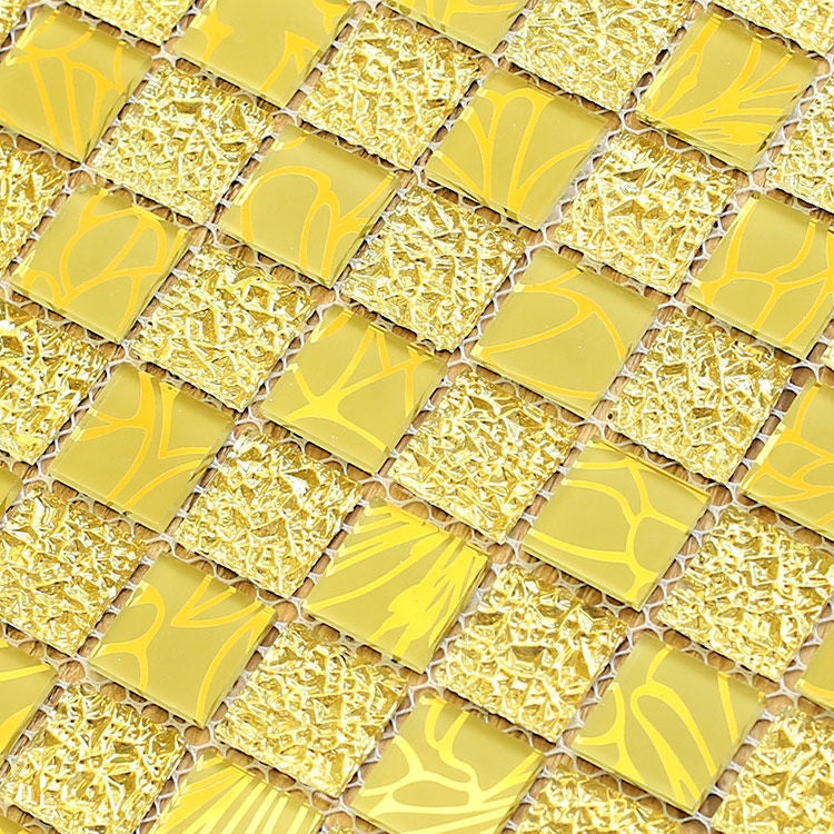 Gạch Mosaic Kính Pha Lê Vàng Tường Nền TV Phòng Khách Gạch Pha Lê Phòng Tắm