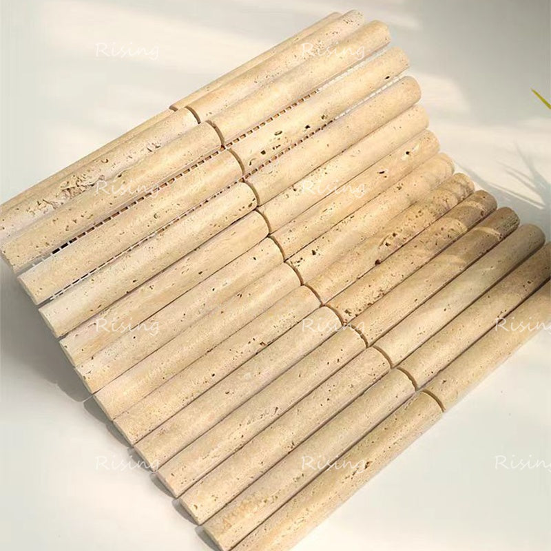 Gạch Mosaic Đá Marble Travertine Tự Nhiên Thiết Kế Parquet Phong Cách Hiện Đại Dùng Trang Trí Tường Nội Thất Phòng Ngủ, Phòng Khách, Phòng Ăn