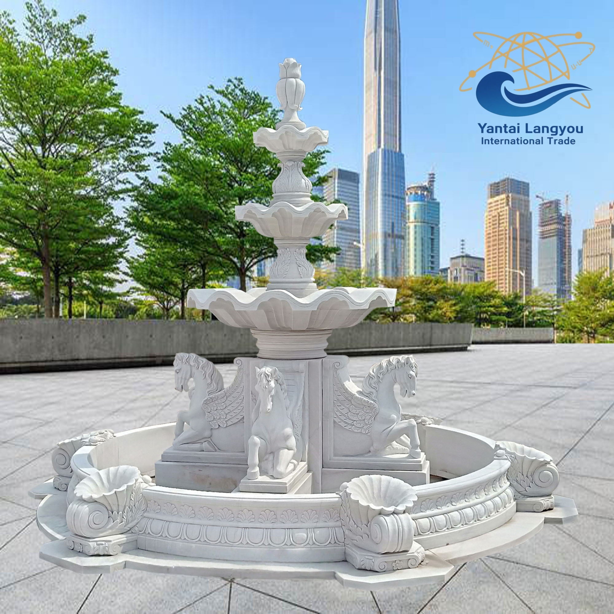 Tượng Phật động vật bằng đá granite làm máy, trang trí ngoài trời