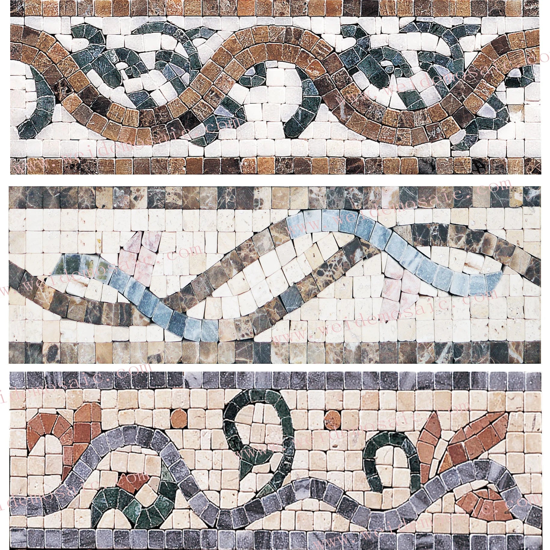 Viền Gạch Mosaic Đá Tự Nhiên Trang Trí Weide