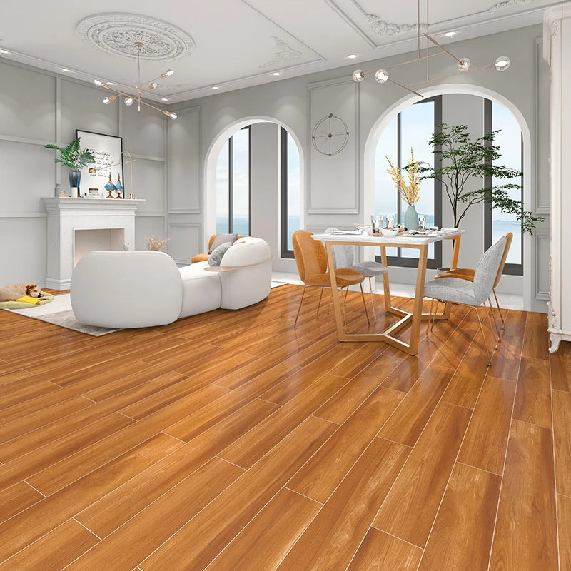 Gạch Porcelain Lát Sàn Vân Gỗ Nâu Xương Đồng Chất Mài Cạnh Chống Trượt Giả Cổ Phong Cách Bắc Âu Cho Phòng Ngủ Kích Thước 150x900mm