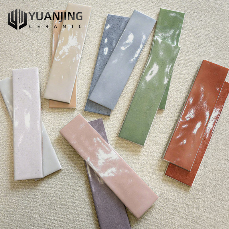 Gạch sứ ốp tường thủ công tráng men bóng lồi lõm phong cách Retro bếp phòng tắm