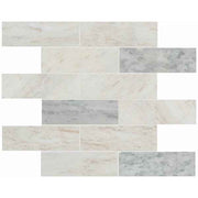 Gạch mosaic đá cẩm thạch trắng OMK Factory Thiết kế lưới đá cẩm thạch đánh bóng hiện đại dùng để trang trí tường, tường sau, sàn phòng khách