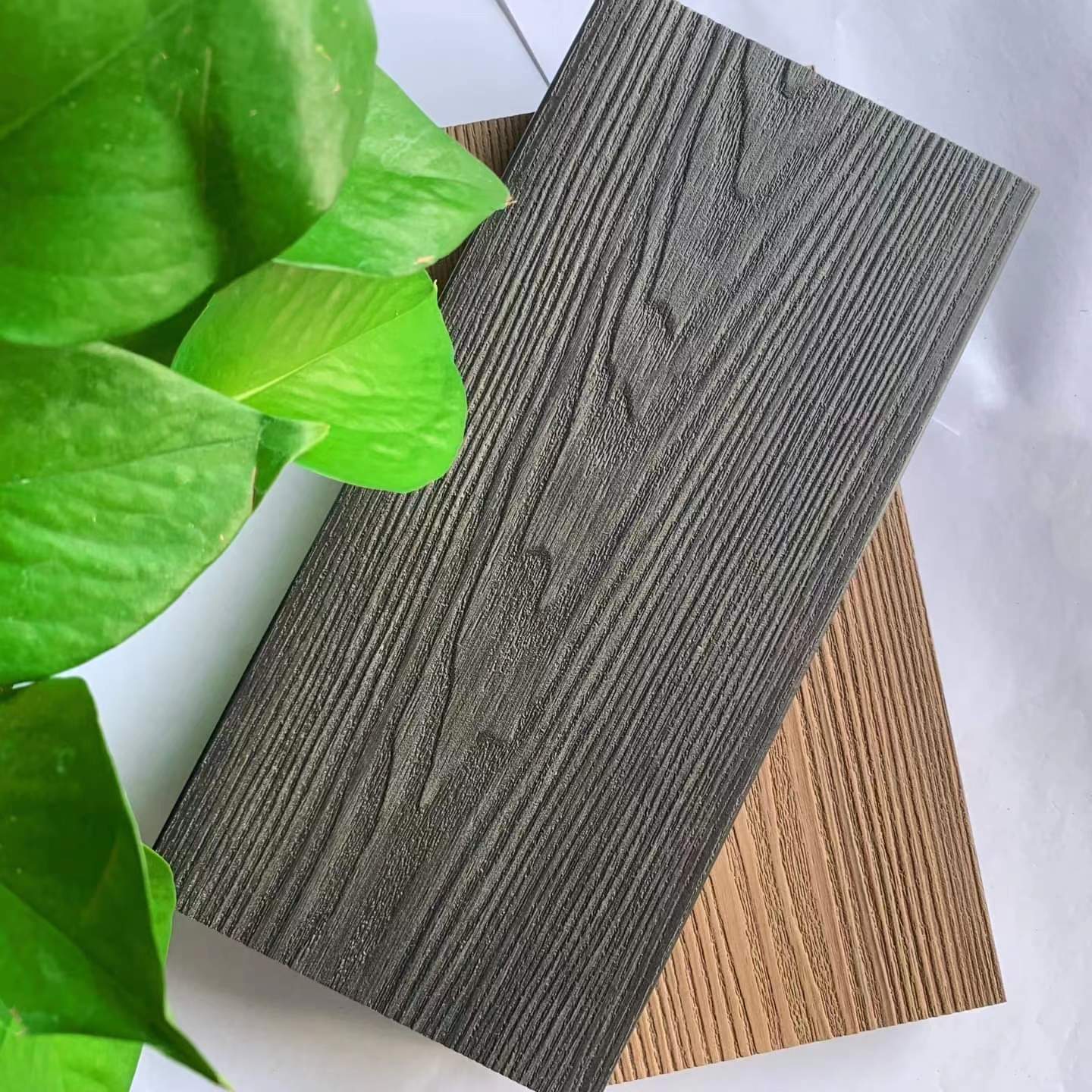 Ván lát sàn gỗ nhựa ngoài trời chống trơn, chống thấm, màu sô cô la gỗ tếch hiện đại