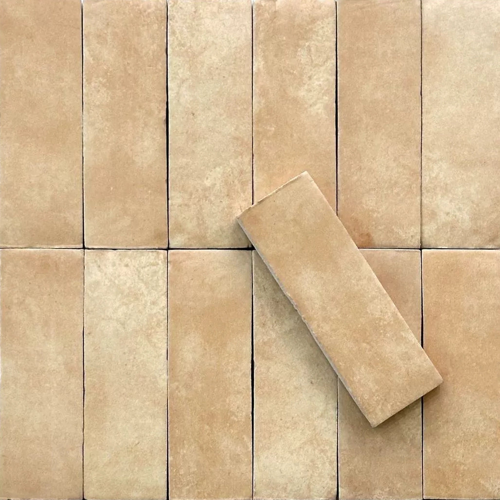 Gạch Zellige Đất Sét Ma-rốc Thủ Công 2x6 Inch, Tùy Chỉnh Từ Nhà Máy, Trang Trí Tường Khách Sạn Biệt Thự Phong Cách Nghệ Thuật Cổ Điển