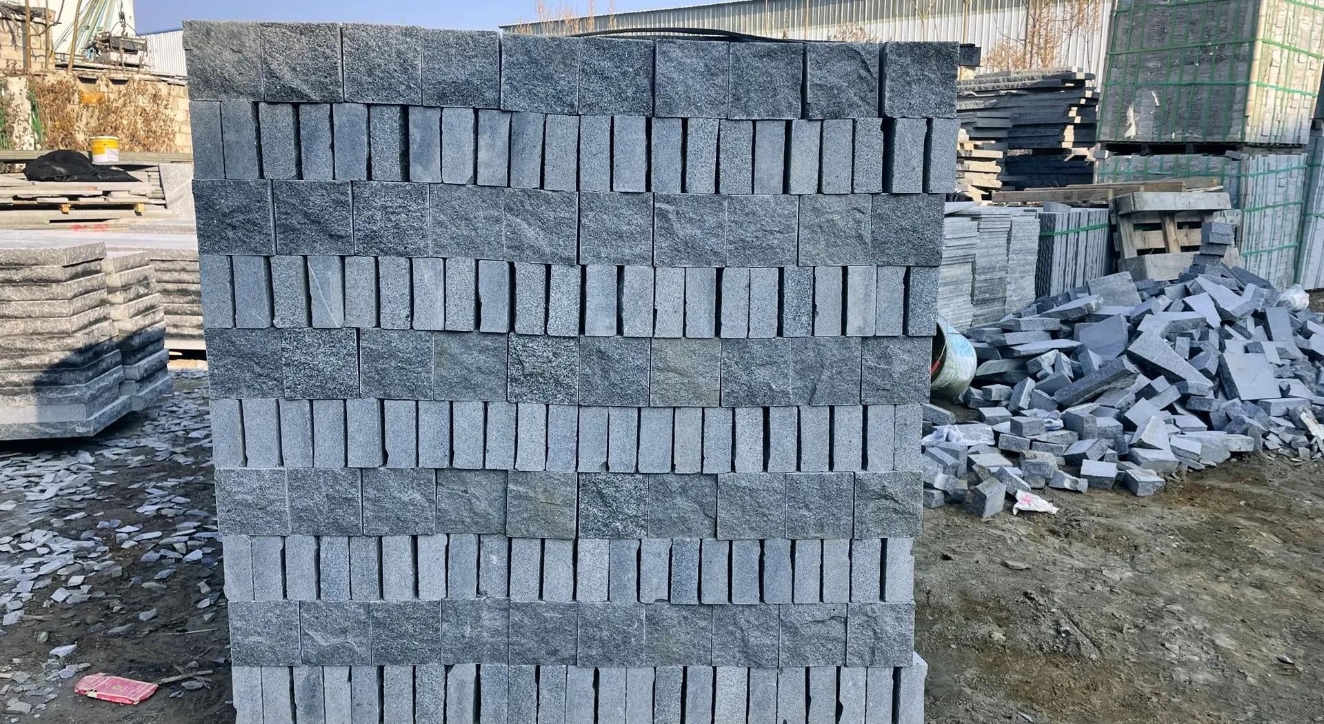 Viên đá lát granite xám bền chắc, hình dạng tùy chỉnh