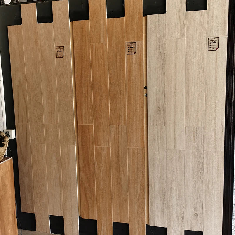 Gạch Porcelain Lát Sàn Vân Gỗ Nâu Xương Đồng Chất Mài Cạnh Chống Trượt Giả Cổ Phong Cách Bắc Âu Cho Phòng Ngủ Kích Thước 150x900mm