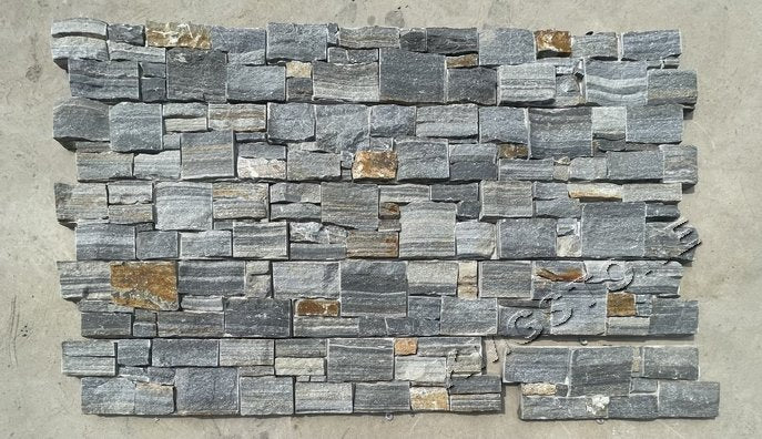 Tấm ốp đá phiến xanh xếp lớp cho tường ngoại thất Đá ốp đá phiến xanh