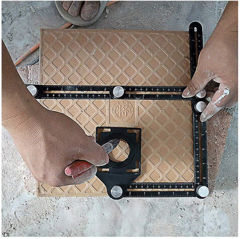 Thước gấp hợp kim nhôm sáu đoạn thiết kế hiện đại đa năng dùng cho gạch men