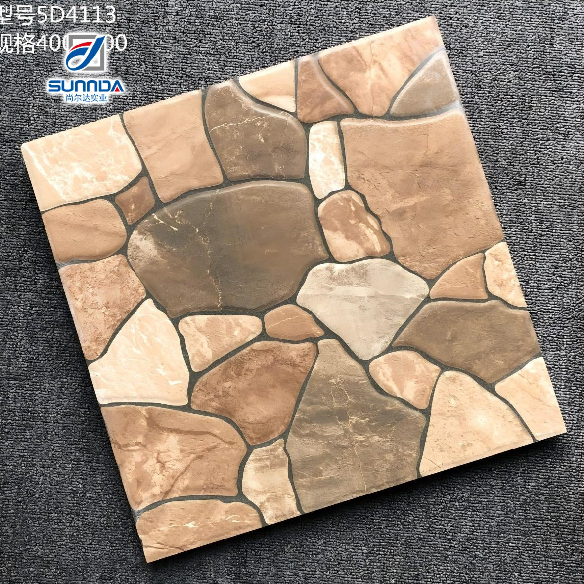 Gạch lát nền Ceramic Porcelain 30x30 40x40cm họa tiết đá cuội chống trơn trượt bề mặt mờ dùng ngoài trời