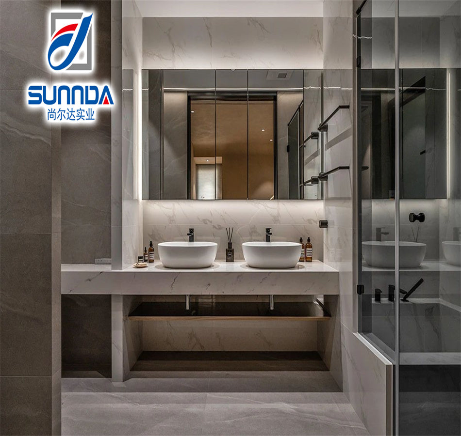 Gạch Lát Sàn Ceramic Tráng Men Thô Mộc Màu Xám Đậm 600x600 mm cho Nhà Tắm và Nhà Bếp