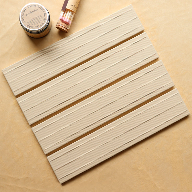 Gạch thẻ ceramic thủ công vân gạch Sơn Đông 65 x 315 mm màu be thiết kế mới