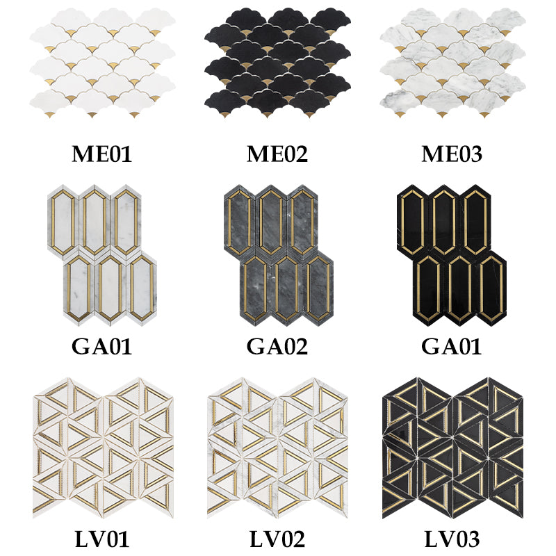 Gạch Mosaic Đá Cẩm Thạch 30x30 Họa Tiết Phối Lát Sàn Hành Lang Sân Vườn, Trang Trí Nội Ngoại Thất