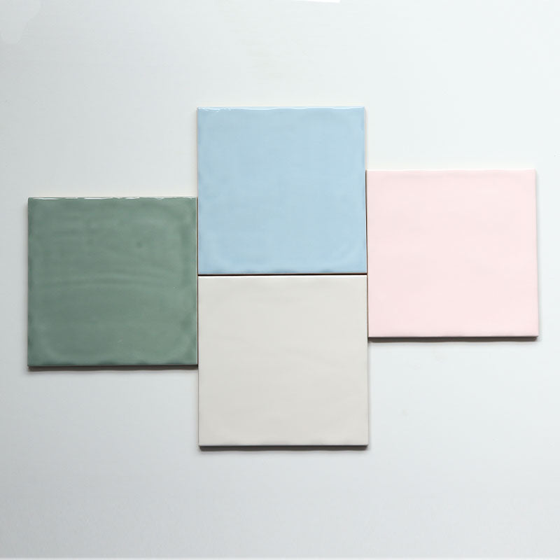 Gạch ốp tường gốm sứ hồng men bóng cạnh không đều