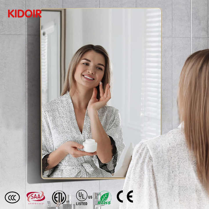 Gương phòng tắm LED cảm ứng hoàn toàn mới Kidoir Gương phòng tắm LED cảm ứng không khung Gương phòng tắm LED chống sương mù toàn bộ cho khách sạn