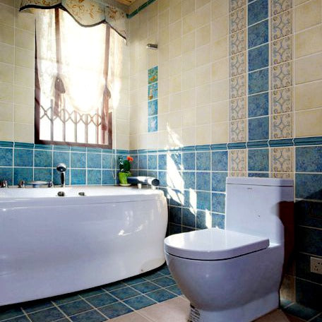 Gạch gốm thủ công kiểu Địa Trung Hải màu xanh 100*100mm