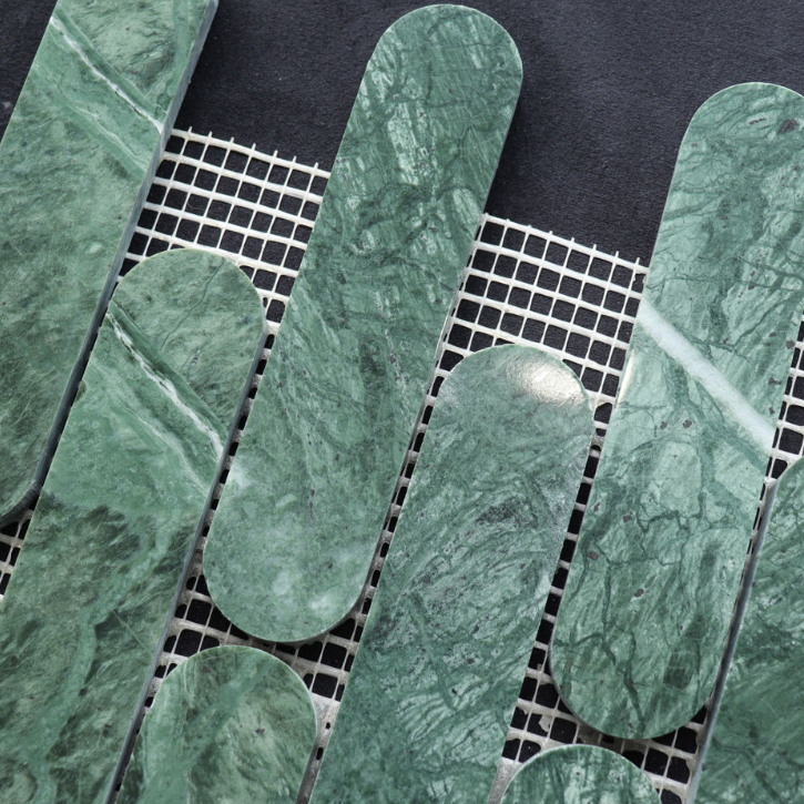 Gạch Mosaic Đá Cẩm Thạch Xanh Hình Bánh Quy Ốp Tường Nội Thất Và Trang Trí Nhà Cửa