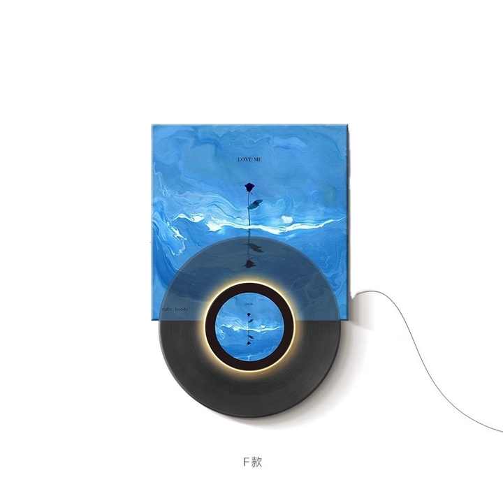 JZ Trang trí hành lang hiện đại Đĩa than NFC Nghệ thuật treo tường Hình ảnh in UV Đĩa CD Áp phích Nghệ thuật Acrylic Trừu tượng Tranh đèn LED