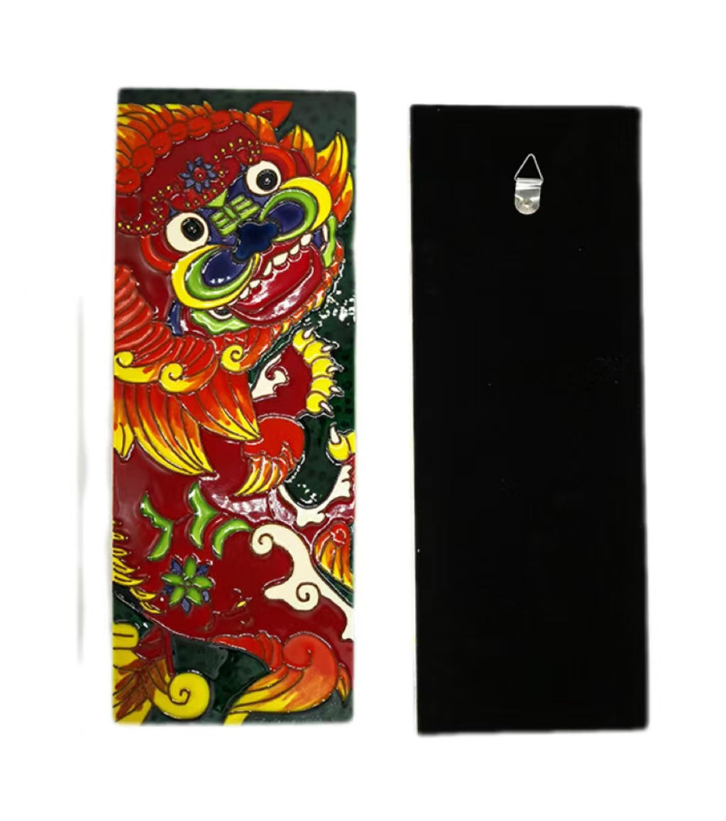 E WECIAL Đồ men ba màu vẽ tay Trung Quốc Dùng cho phông nền ghế sofa phòng khách, hiên nhà Phong cách dân tộc truyền thống