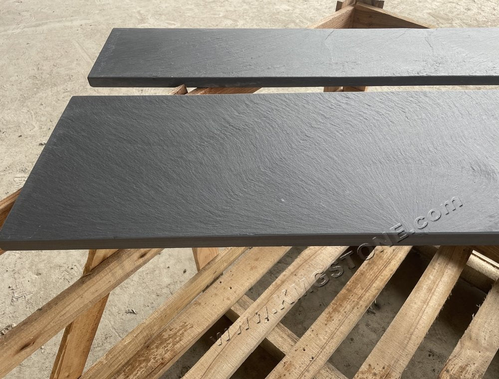 Tấm bậc cầu thang và gạch ốp ngoại thất hiện đại bằng đá phiến đen tự nhiên tùy chỉnh, bền bỉ, chống ăn mòn axit, dành cho Khách sạn, Biệt thự, Công viên